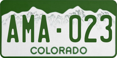CO license plate AMA023