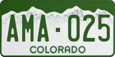 CO license plate AMA025