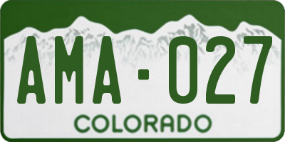 CO license plate AMA027