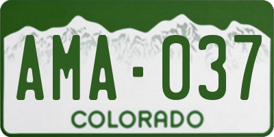 CO license plate AMA037