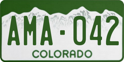 CO license plate AMA042