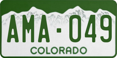 CO license plate AMA049