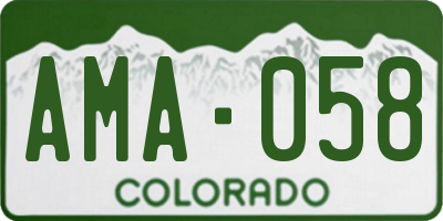 CO license plate AMA058