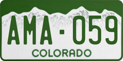 CO license plate AMA059