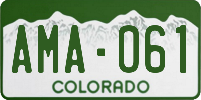 CO license plate AMA061