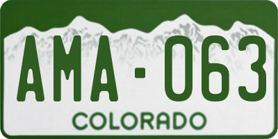CO license plate AMA063