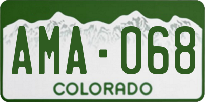CO license plate AMA068