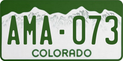 CO license plate AMA073