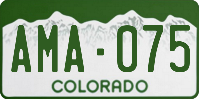 CO license plate AMA075