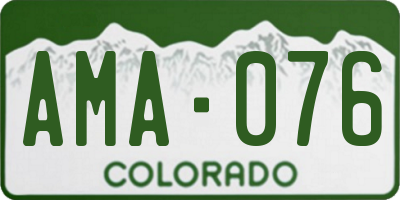 CO license plate AMA076