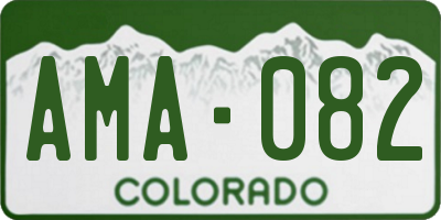 CO license plate AMA082