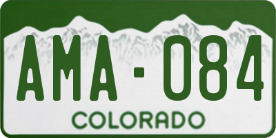 CO license plate AMA084