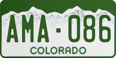 CO license plate AMA086