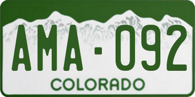 CO license plate AMA092