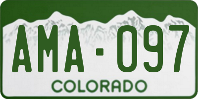 CO license plate AMA097