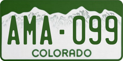 CO license plate AMA099