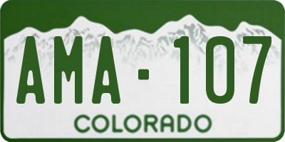 CO license plate AMA107