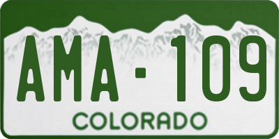CO license plate AMA109