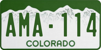 CO license plate AMA114