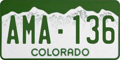 CO license plate AMA136