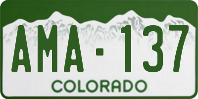 CO license plate AMA137