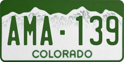 CO license plate AMA139