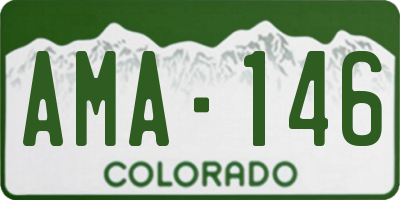 CO license plate AMA146