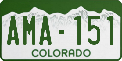 CO license plate AMA151
