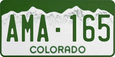 CO license plate AMA165