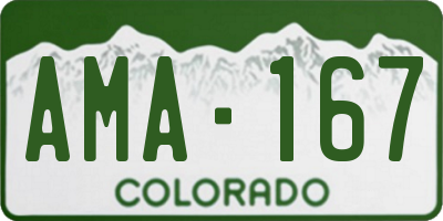CO license plate AMA167