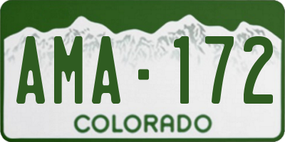 CO license plate AMA172