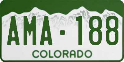 CO license plate AMA188