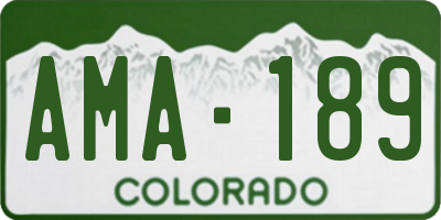 CO license plate AMA189