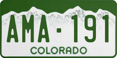 CO license plate AMA191