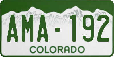 CO license plate AMA192