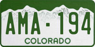 CO license plate AMA194