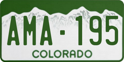 CO license plate AMA195
