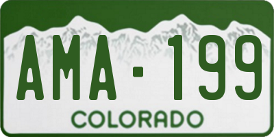CO license plate AMA199