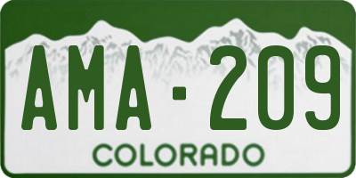 CO license plate AMA209