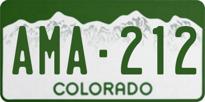 CO license plate AMA212