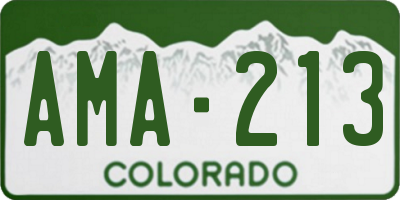 CO license plate AMA213