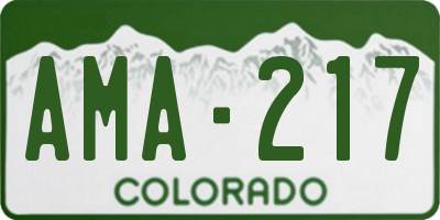 CO license plate AMA217