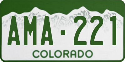 CO license plate AMA221