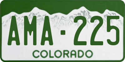 CO license plate AMA225