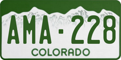 CO license plate AMA228