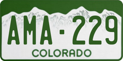 CO license plate AMA229