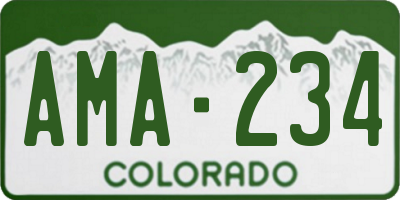 CO license plate AMA234