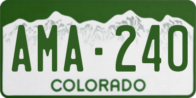CO license plate AMA240
