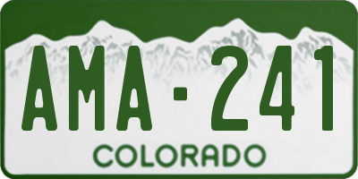 CO license plate AMA241
