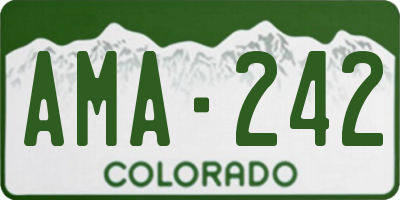 CO license plate AMA242